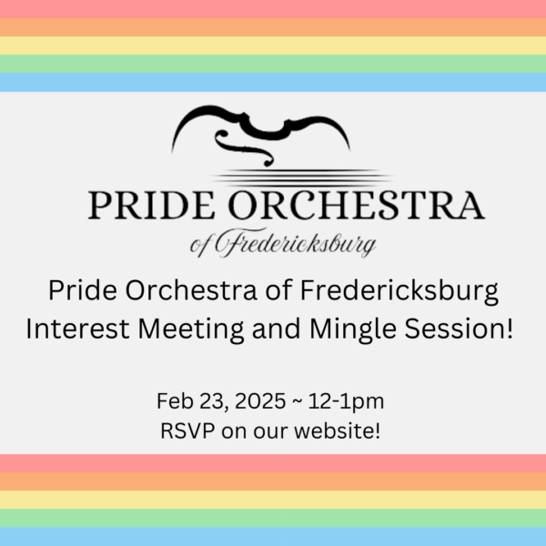 A flyer for the Pride Orchestra's upcoming interest meeting hosted at Pride Center FXBG.